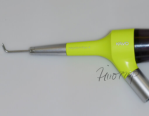 We use a matched German Kavo dental cleaning handpiece
